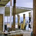 Old gas station in ghost town Royalty Free Stock Photo