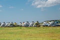 Old abandoned helicopters, broken non-working helicopters, cemetery of old helicopters