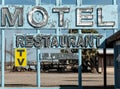 Old abandoned highway motel and restaurant sign