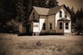 Old abandoned homestead farm house.