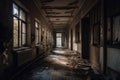 old and abandoned hospital, with labyrinth of hallways and rooms, offering endless exploration