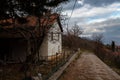 Old abandoned house at the bieautiful greek mountains