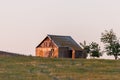 Old abandoned house or chalet lodge in steppe Royalty Free Stock Photo