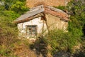 Old abandoned house among green vegetation Royalty Free Stock Photo