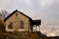 An old abandoned house on a hill Royalty Free Stock Photo