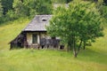 Old abandoned country house. Summer landscape Royalty Free Stock Photo
