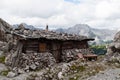 Old abandoned house on a rocky mountain landscape in Austria