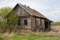 Old abandoned house in the Russian village. Royalty Free Stock Photo