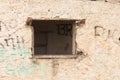 Old abandoned house wall with window, background/ texture. Royalty Free Stock Photo