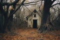 an old abandoned house in the woods Royalty Free Stock Photo