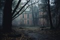 an old abandoned house in the woods Royalty Free Stock Photo