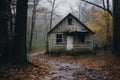 an old abandoned house in the woods Royalty Free Stock Photo