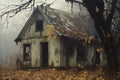 an old abandoned house in the woods Royalty Free Stock Photo