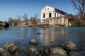 Old abandoned hydro power plant on Vrbas river in Banja Luka