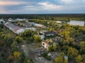 Old abandoned industrial area of former Soviet prison colony