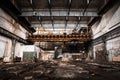 Old Abandoned industrial interior with bright light Royalty Free Stock Photo