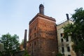 An old abandoned industrial plant made of red bricks