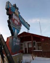 An old abandoned Inn during winter Royalty Free Stock Photo