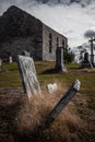 Old Abandoned Irish Cemetery and Church Ruins Royalty Free Stock Photo