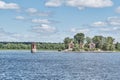 Old abandoned Kazan water intake of 19th, Volga River, Russia.