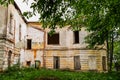 Old abandoned manor house with boarded up windows Royalty Free Stock Photo