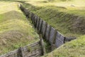 an old abandoned military trench used for defensive actions