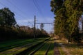 Old abandoned overgrown railway station Royalty Free Stock Photo