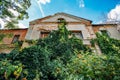 Old abandoned overgrown ruined house in Voronezh Royalty Free Stock Photo