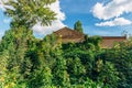 Old abandoned overgrown ruined house in Voronezh Royalty Free Stock Photo