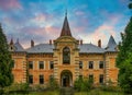 Old abandoned palace in Pryozerne village, Ivano-Frankivsk region, Ukraine Royalty Free Stock Photo