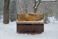 Old abandoned piano in city park Royalty Free Stock Photo