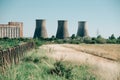 Old factory and big chimneys Royalty Free Stock Photo