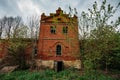 Old abandoned red brick mansion. Former Bikovo manor, Lipetsk region Royalty Free Stock Photo