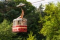 Old abandoned red rusty cable car Royalty Free Stock Photo