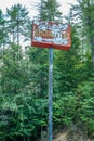 Old abandoned restaurant sign outdoors