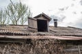 Old abandoned rotting house in the village