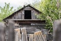 Old abandoned rotting house in the village