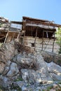 Old abandoned ruined house inside the alanya fortress in Turkey Royalty Free Stock Photo