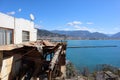 Old abandoned ruined house inside the alanya fortress in Turkey Royalty Free Stock Photo