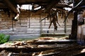 Old abandoned ruined house, inside the ruins Royalty Free Stock Photo