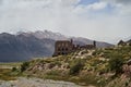 Old abandoned ruins of Hotel at the Termas del Sosneado in the andean Mountains. Royalty Free Stock Photo