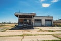 Old abandoned rusted gas station, along Route 66, in McLean Texas Royalty Free Stock Photo