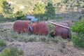 Old abandoned rusted water tank