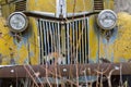 An Old Abandoned Rusty Car Sits Alone In A Field Royalty Free Stock Photo