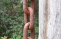 Old abandoned rusty chain