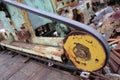 Old abandoned rusty machine tool