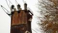 Old abandoned rusty transformer station