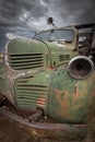 Old abandoned rusty truck wide angle shot Royalty Free Stock Photo
