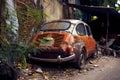 Old Abandoned vintage car wreck Royalty Free Stock Photo