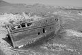 Old sailing boat wreck on Island of Tiree Royalty Free Stock Photo